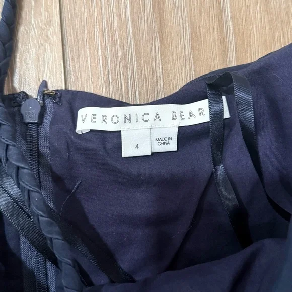 VERONICA BEARD Arienne ruched stretch-cotton poplin halterneck top size 4 - Picture 4 of 5